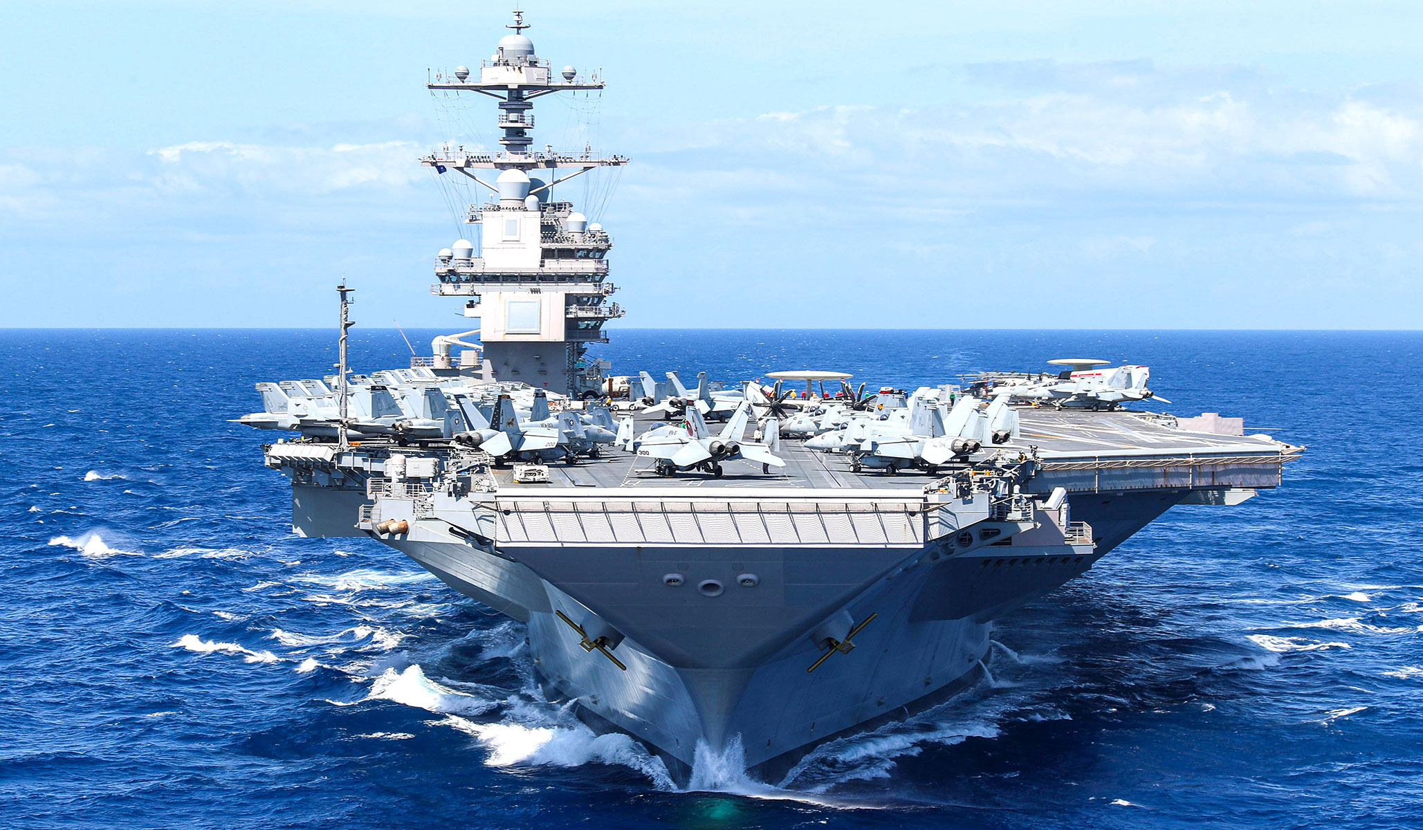 The USS Gerald R. Ford, a 100,000-tonne supercarrier with a GTC value ...